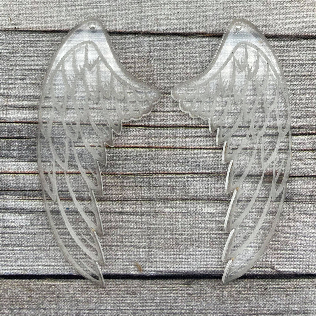 Clear Angel Wings Earrings