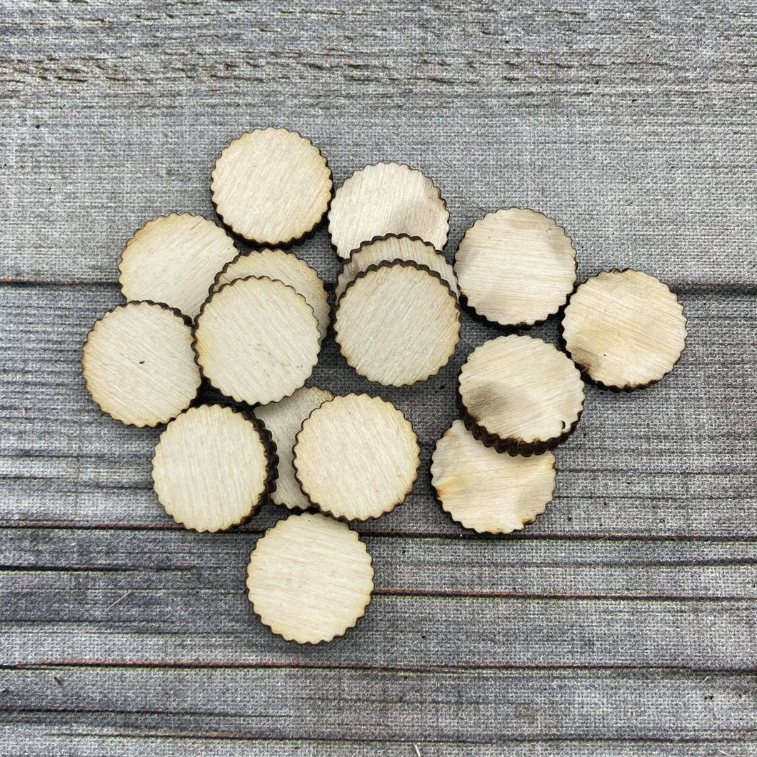 Scalloped Circles Wood Confetti