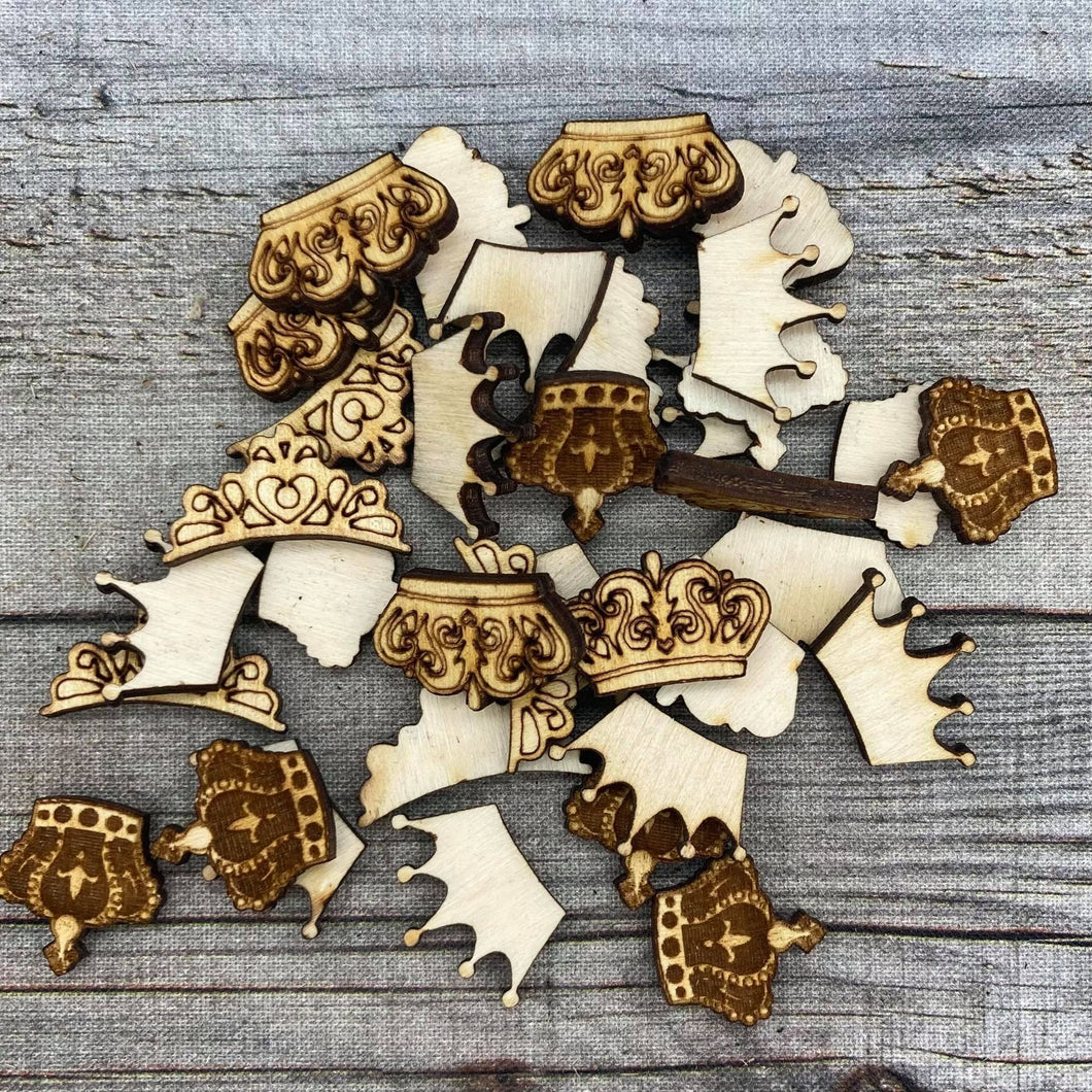 Assorted Crown Mix Wood Confetti