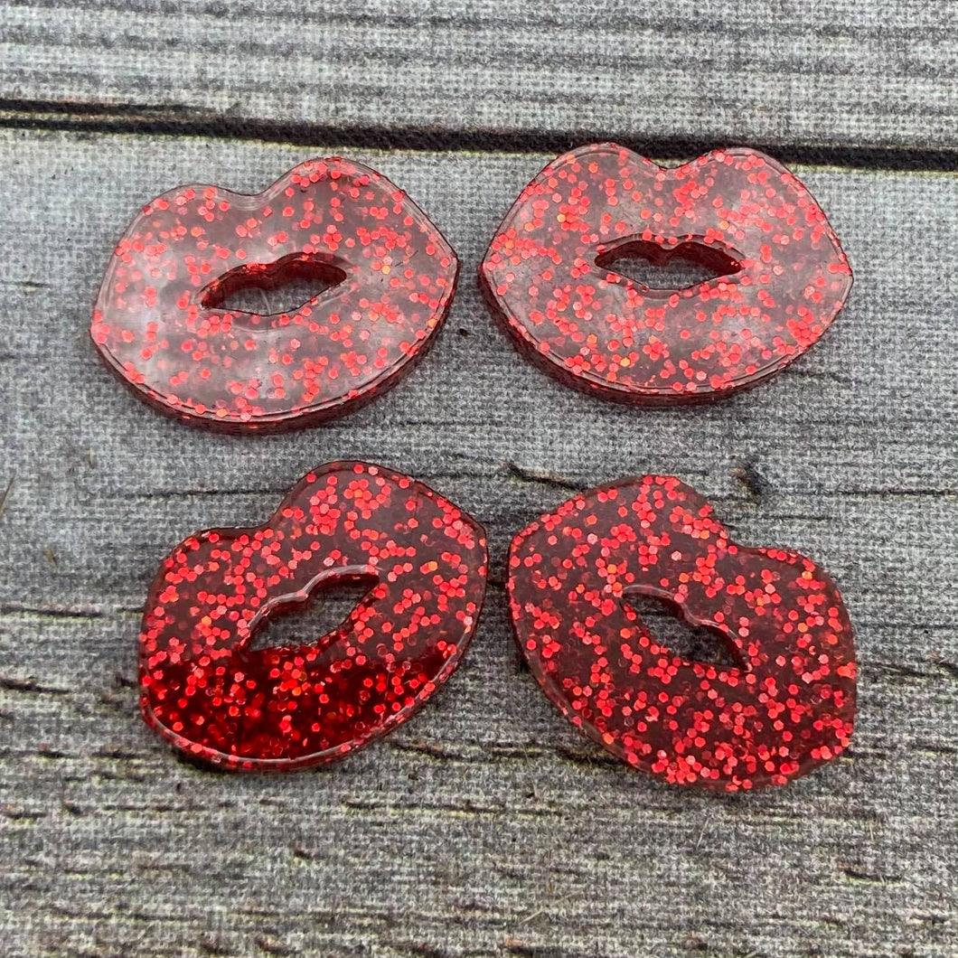 Red Glitter Lips - Acrylic Confetti