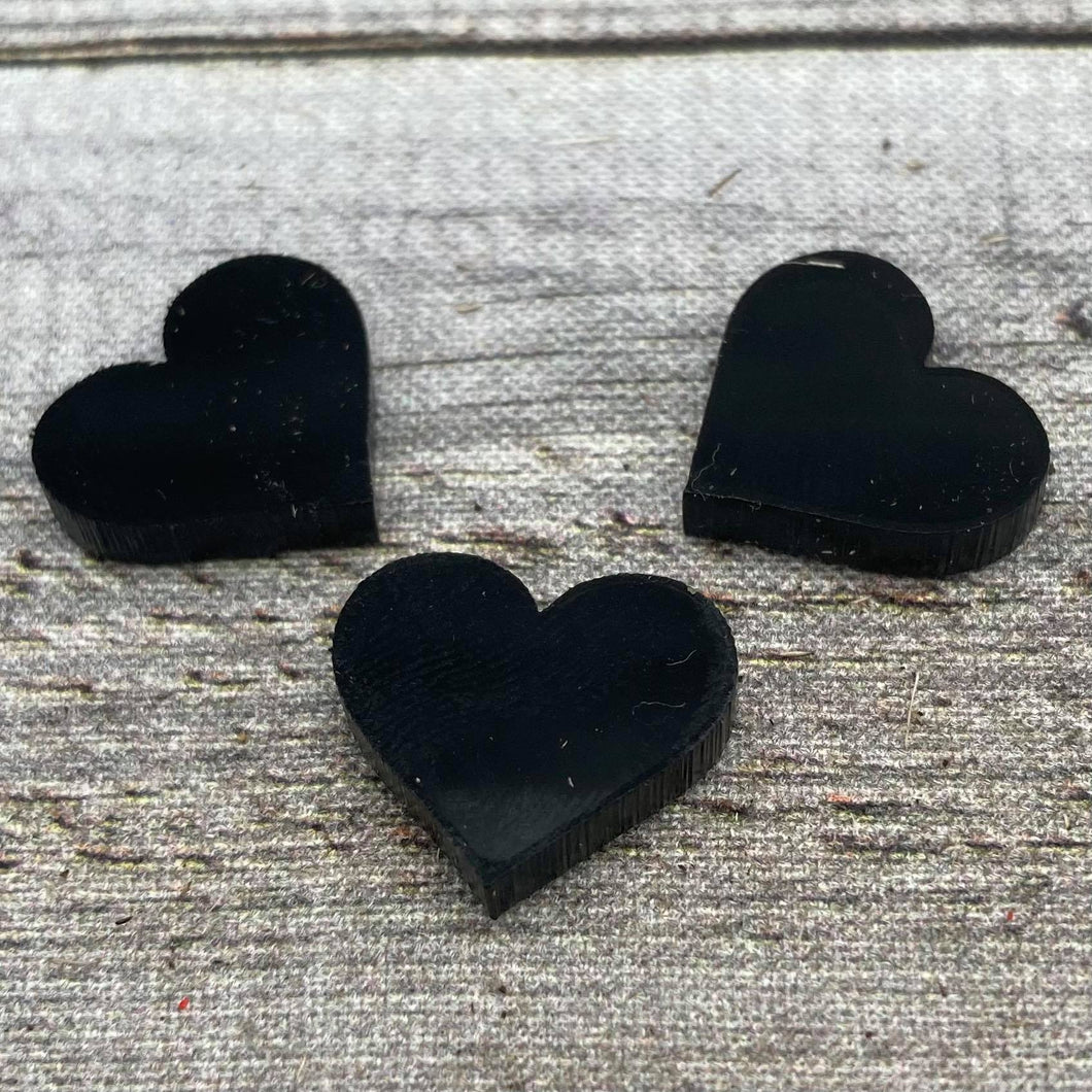 Shiny Black Heart - Acrylic Confetti
