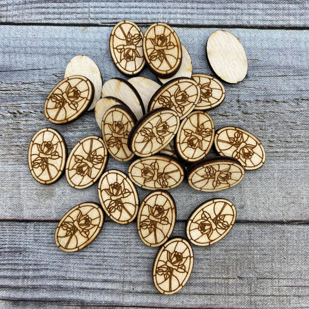 Stained Glass Rose Wood Confetti