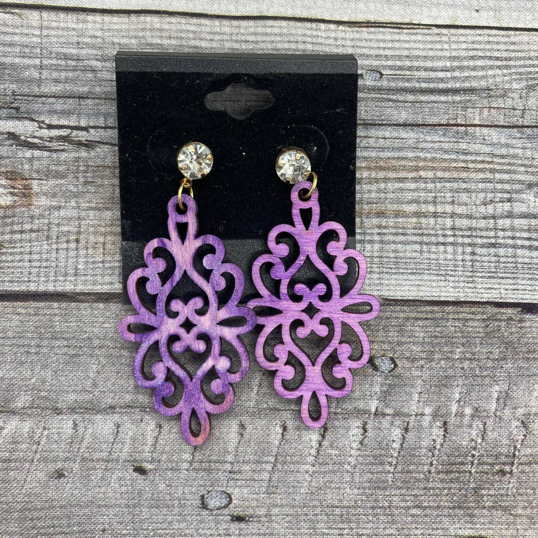 Purple Scroll Earrings