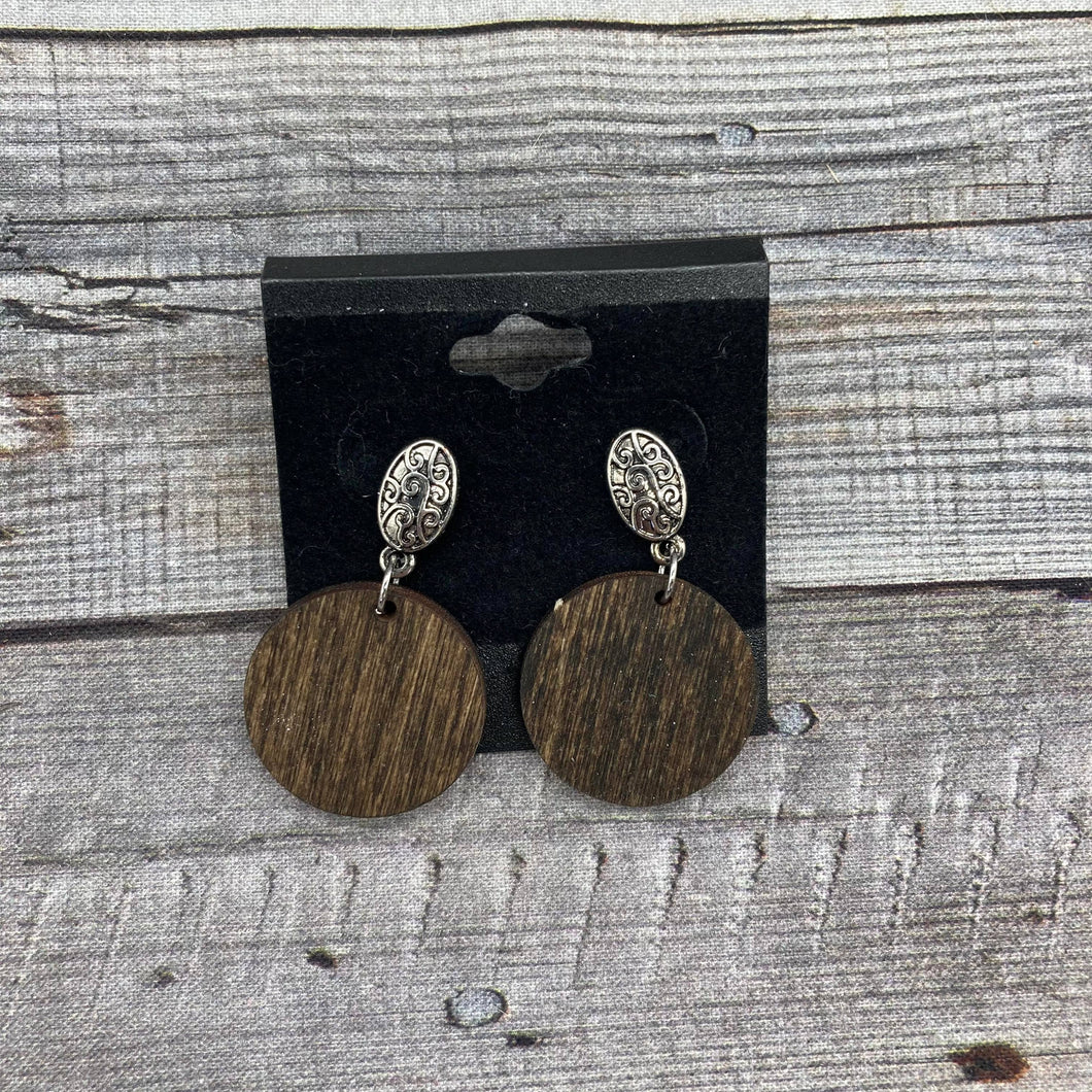 Small Dark Wood Earrings