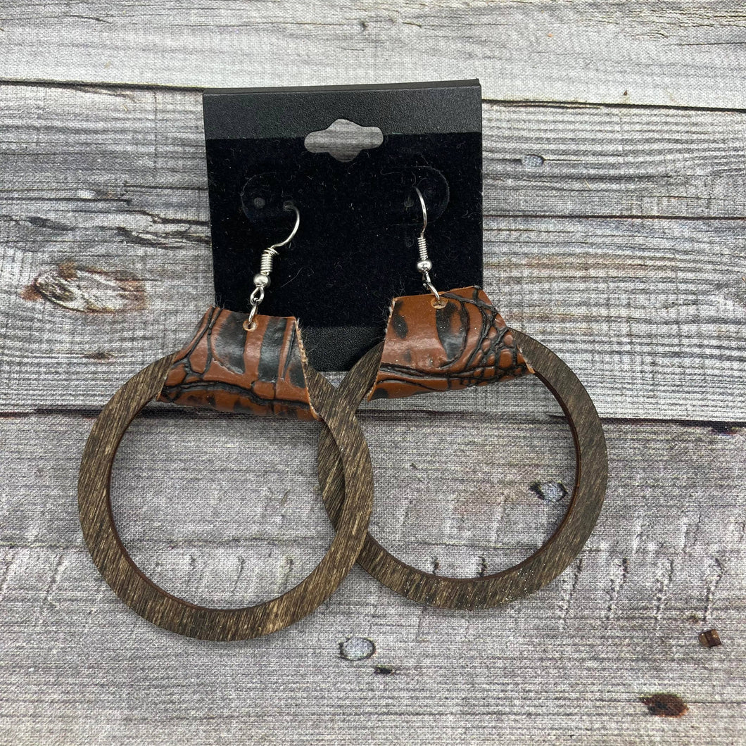 Dark Hoops with Leather Connector