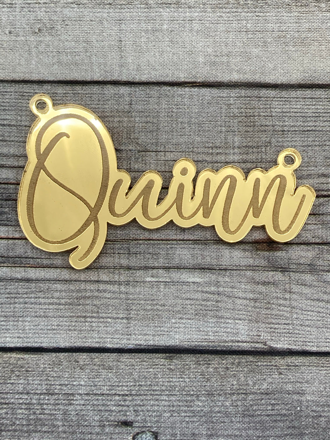 Mirrored Acrylic Name Necklace - Quinn Font