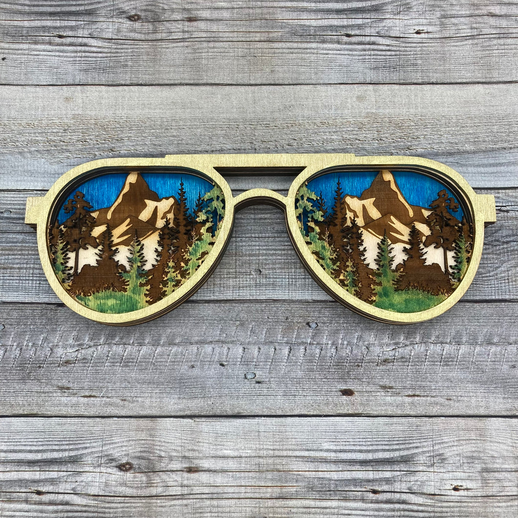 Mountains Painted Sunglasses
